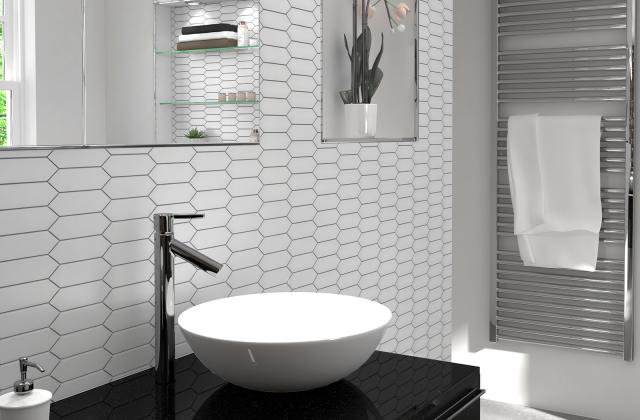 Picket white glossy  8.46x9.76