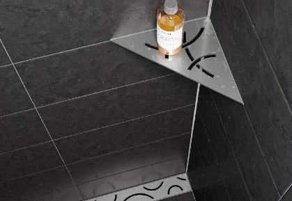 SHELF COIN TRIANGULAIRE CURVE    8 1/4'' X 8 1/4''   SES1D6EB