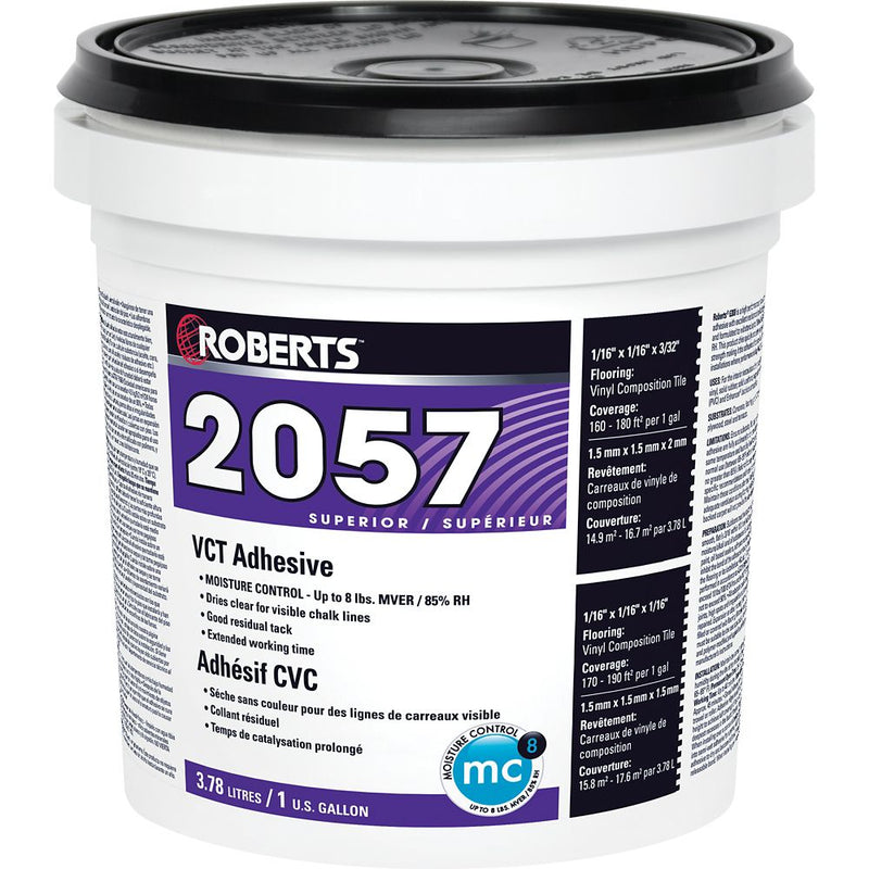 Adhesif roberts  clair 2057   pour tuile vinyle  3.78l